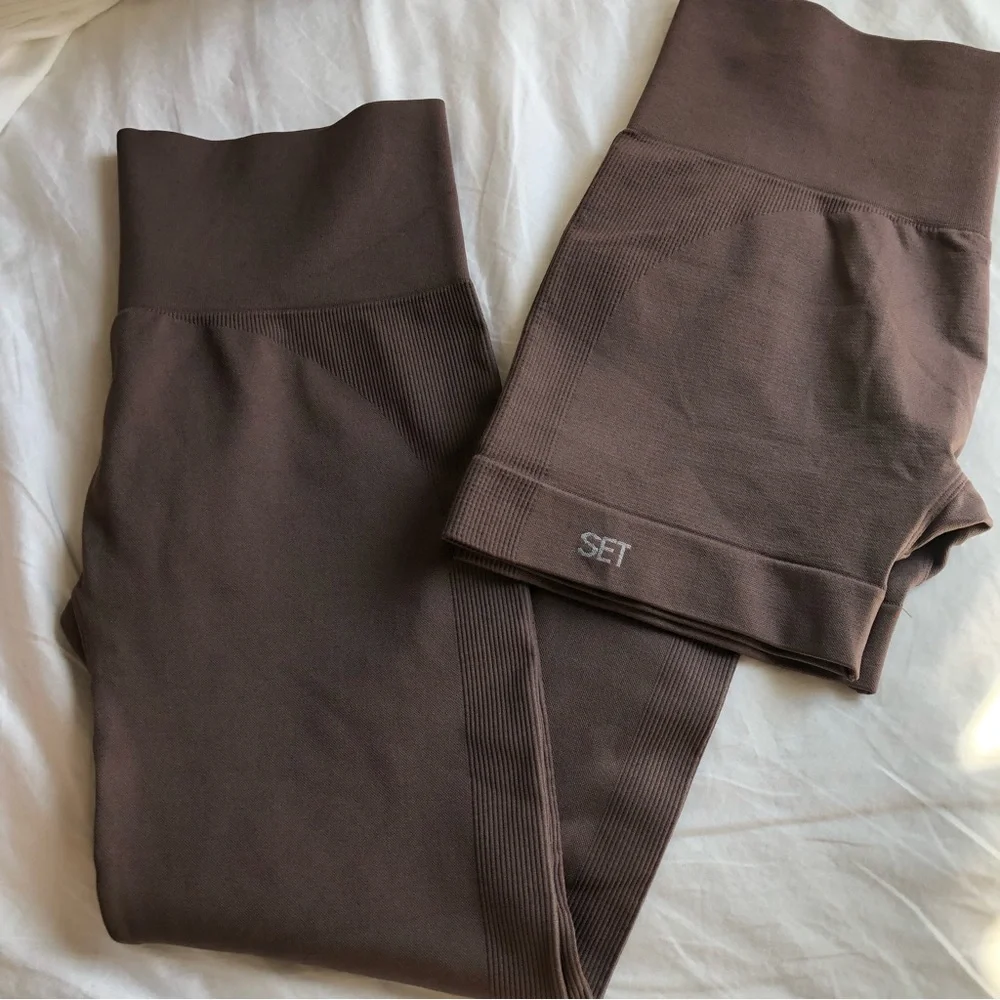 SET ACTIVE Legging and Shorts XL activewear matching workout set Pilates running